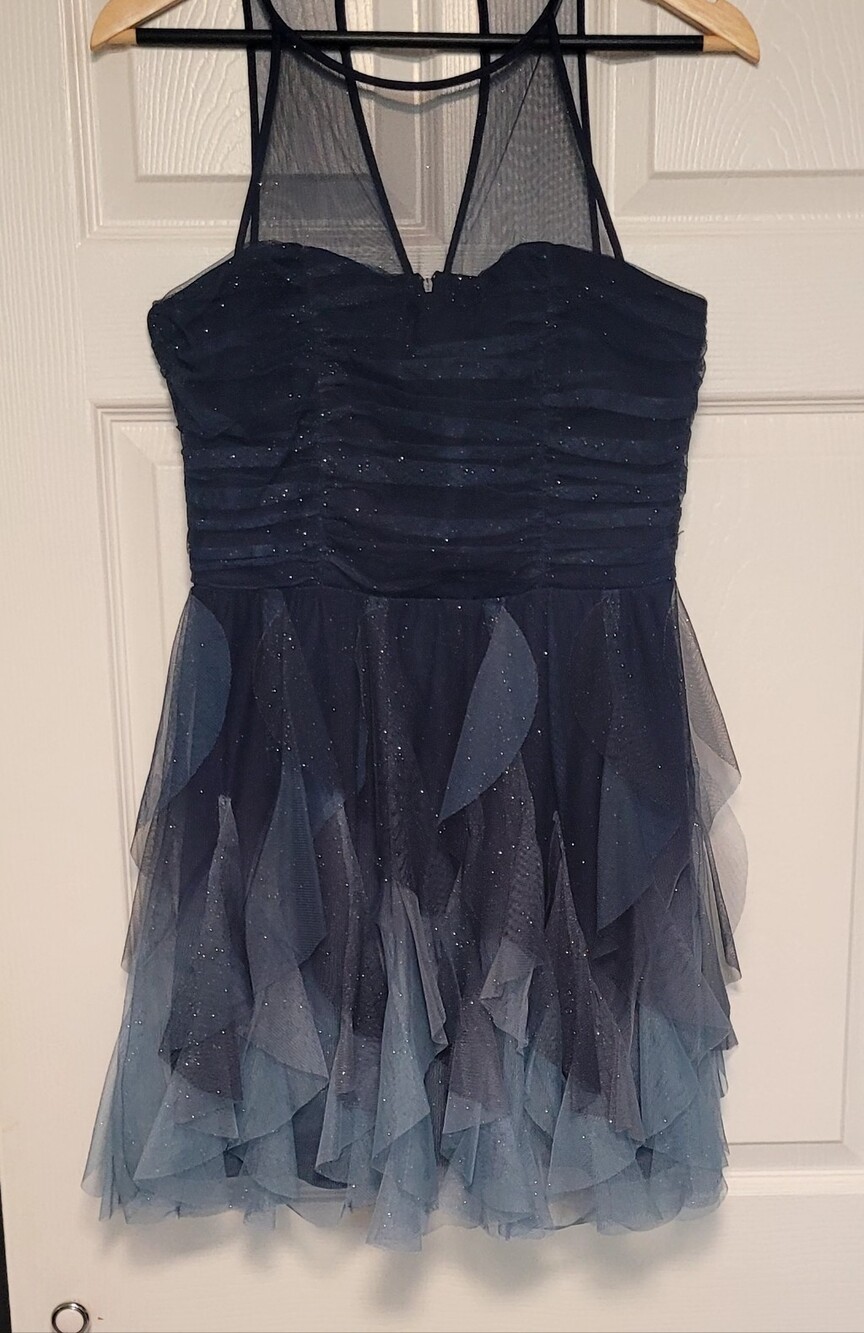 Teeze Me Navy Ombre Tulle Ruffle Dress
